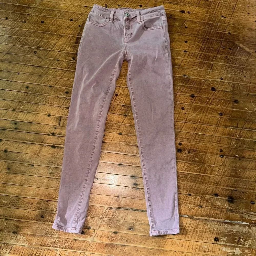 American Eagle pink washed normcore 0 stretchy jeggings